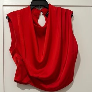 Red Strut and Bolt blouse with zipper on side.  Large but runs small
